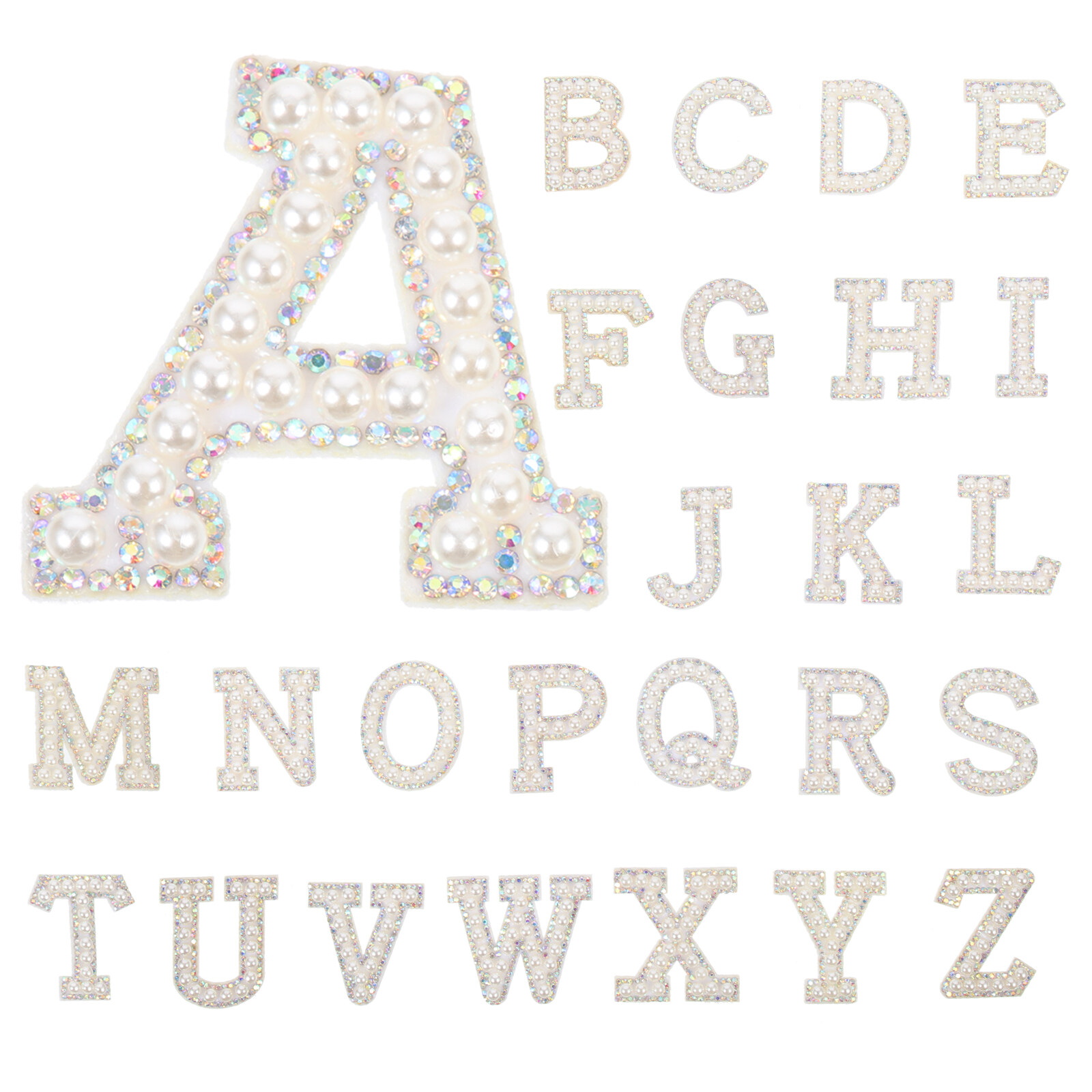 26Pcs 3D Letter Patches Letter Iron On Letter Patches Rhinestone Letter  Patches Clothing Accessories 